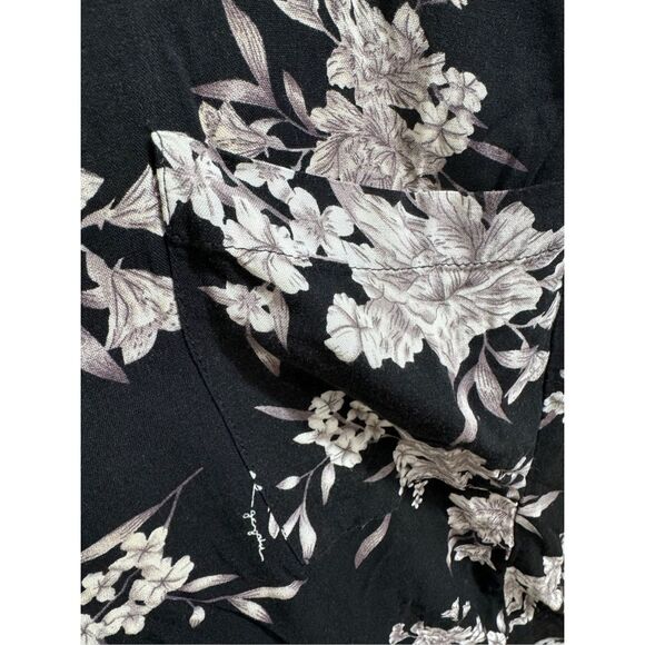 Spritual Gangster Maya Black 3/4 Sleeve Floral Kimono Cardigan One Size Pocket - Picture 5 of 10